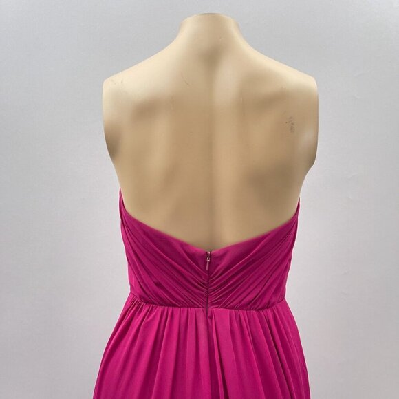 Y2K Strapless Fuchsia Pink Chiffon Gown Sweetheart Neckline Jim Hjelm Occasion 4 - Picture 3 of 10